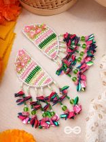 Unmish- The Budding Blossoms- Pearls and Sequins Embroidered Earrings