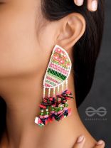 Unmish- The Budding Blossoms- Pearls and Sequins Embroidered Earrings