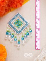 Vimita- The Splendid Square- Pearls and Sequins Embroidered Earrings