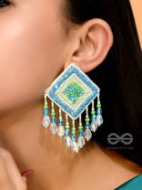 Vimita- The Splendid Square- Pearls and Sequins Embroidered Earrings