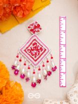 Odrakhya- The China Rose- Pearls, Stones and Sequins Embroidered Earrings