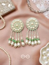 Yavasa- The Green Pasture- Pearls and Stones Embroidered Earrings
