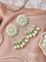 Yavasa- The Green Pasture- Pearls and Stones Embroidered Earrings