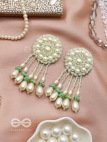 Yavasa- The Green Pasture- Pearls and Stones Embroidered Earrings