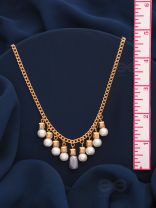Glowing Lanterns- Golden Pearls Necklace