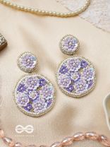 Nimrukti- The Purple Dusk- Pearls and Sequins Embroidered Earrings