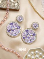 Nimrukti- The Purple Dusk- Pearls and Sequins Embroidered Earrings