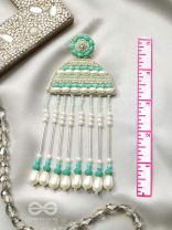 Kamsya- The Beautiful Bell- Swarovski, Pearls and Glass Beads Embroidered Earrings