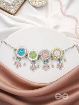 Dhyatva- The Colorful Reflections- Stones and Beads Embroidered Choker Necklace