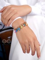 The Rainbow Drops- Golden Embellished Bracelet