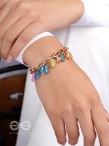 The Rainbow Drops- Golden Embellished Bracelet