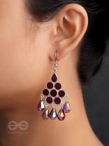 The Maroon Haze- Oxidised Glass Beads Earrings