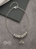 The Vesper Bell- Oxidised Boho Anklet