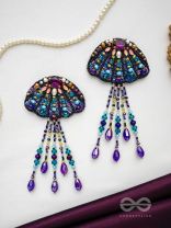 Animisa- The Vibrant Fish- Swarovski, Stones and Sequins Embroidered Earrings