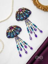 Animisa- The Vibrant Fish- Swarovski, Stones and Sequins Embroidered Earrings
