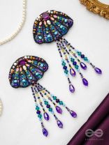 Animisa- The Vibrant Fish- Swarovski, Stones and Sequins Embroidered Earrings