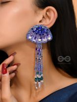 Nidusha- The Enigmatic Fish - Stones and Sequins Embroidered Earrings