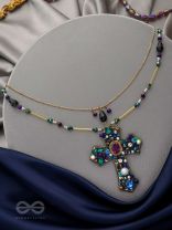 Manasmaya- The Spiritual Symbol- Pearls, Stones and Glass Beads Embroidered Necklace