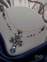 Manasmaya- The Spiritual Symbol- Pearls, Stones and Glass Beads Embroidered Necklace