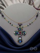Manasmaya- The Spiritual Symbol- Pearls, Stones and Glass Beads Embroidered Necklace