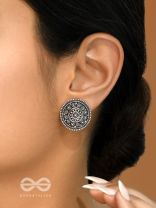 The Ebony Flowerbeds- Oxidised Stud Earrings