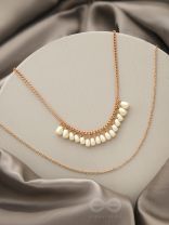 The Rain Shower- Golden Layered Pearl Necklace