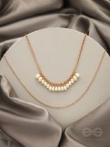 The Rain Shower- Golden Layered Pearl Necklace