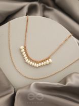 The Rain Shower- Golden Layered Pearl Necklace