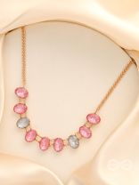 Garland of Wild Roses- Golden Embellished Necklace