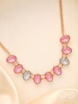 Garland of Wild Roses- Golden Embellished Necklace