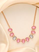 Garland of Wild Roses- Golden Embellished Necklace