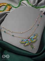 Chitrang- The Colorful Butterfly- Stones and Sequins Embroidered Necklace