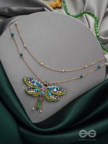 Chitrang- The Colorful Butterfly- Stones and Sequins Embroidered Necklace