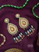 Vishyanda- The Aqua Drop- Pearls and Stones Embroidered Earrings