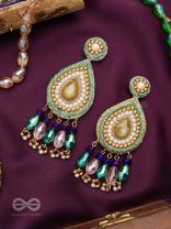 Vishyanda- The Aqua Drop- Pearls and Stones Embroidered Earrings