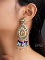 Vishyanda- The Aqua Drop- Pearls and Stones Embroidered Earrings