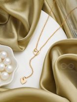 The Fallen Heart- Embellished Golden Necklace
