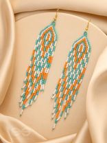 The Magma Ocean- Golden Embellished Earrings