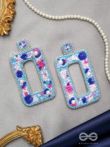 Hiranyada- The Ocean Treasure- Pearls, Swarovski and Sequins Embroidered Earrings