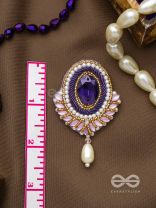 Vilohita- The Purple Elegance- Stones and Pearls Embroidered Earrings