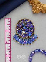 Vineela- The Azure Allure- Stones and Sequins Embroidered Earrings