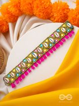 Dyotana- The Sparkling Colors- Resham and Mirror Embroidered Choker Necklace 
