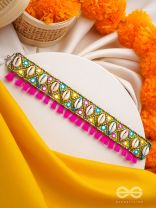 Dyotana- The Sparkling Colors- Resham and Mirror Embroidered Choker Necklace 
