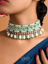Vinirmita- The Beautiful Garden- Pearls and Beads Embroidered Choker Necklace