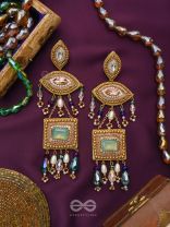 Akshan- The Divine Eye- Pearls and Stones Embroidered Earrings 