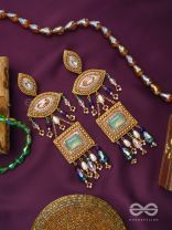 Akshan- The Divine Eye- Pearls and Stones Embroidered Earrings 