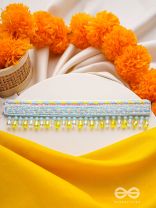 Vinirmita- The Colorful Garden- Pearls and Lace Embroidered Choker Necklace