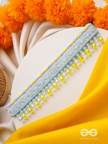 Vinirmita- The Colorful Garden- Pearls and Lace Embroidered Choker Necklace