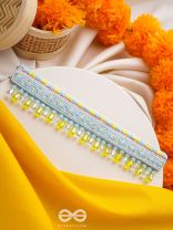 Vinirmita- The Colorful Garden- Pearls and Lace Embroidered Choker Necklace