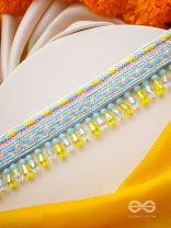 Vinirmita- The Colorful Garden- Pearls and Lace Embroidered Choker Necklace